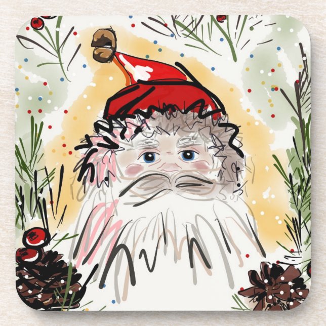 Christmas Santa Coasters (Set of Six) (Front)