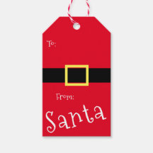 Christmas Santa coat red Gift Tags
