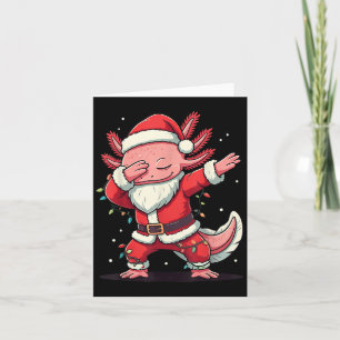 Christmas Santa Costume Dabbing Axolotl Xmas Light Card