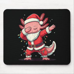 Christmas Santa Costume Dabbing Axolotl Xmas Light Mouse Pad
