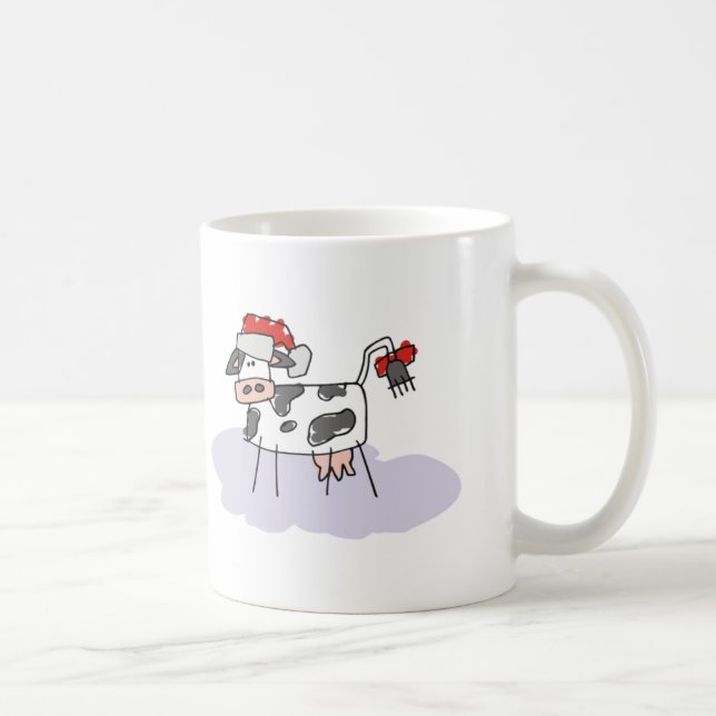 Christmas Santa Cow Coffee Mug (Right)