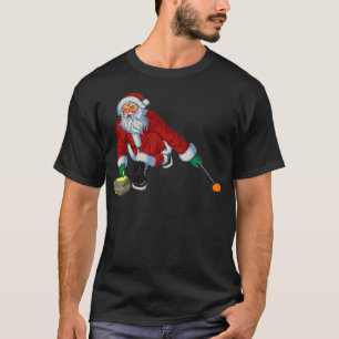 Christmas Santa Curling Sport Funny Curler T-Shirt