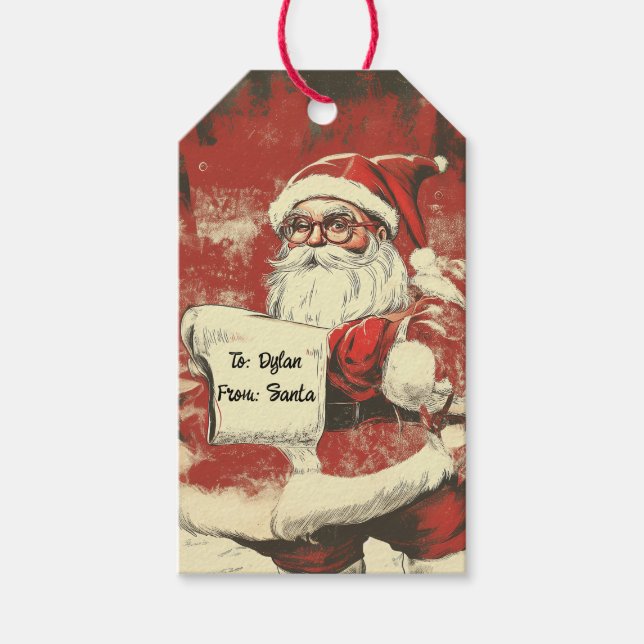 Christmas Santa CUSTOM Gift Tags (Front)