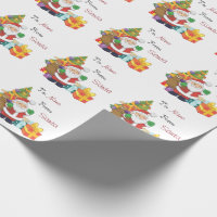 Christmas Santa Custom To and From Name Wrapping Paper