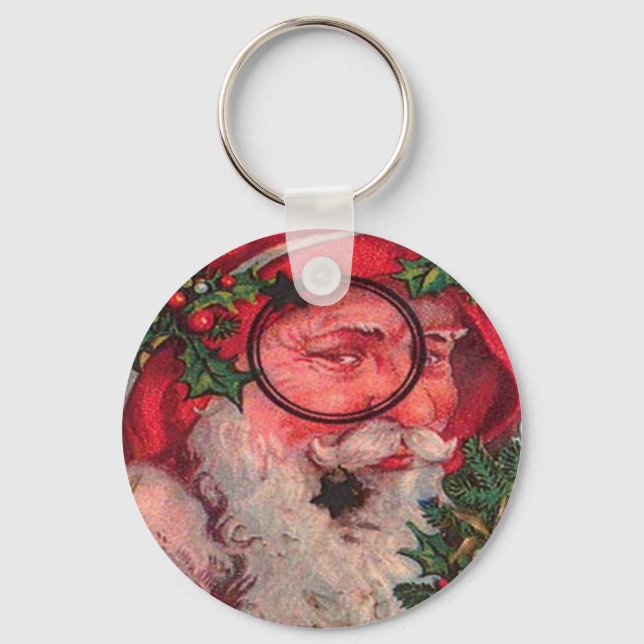Christmas Santa - Customizable Keychain (Front)