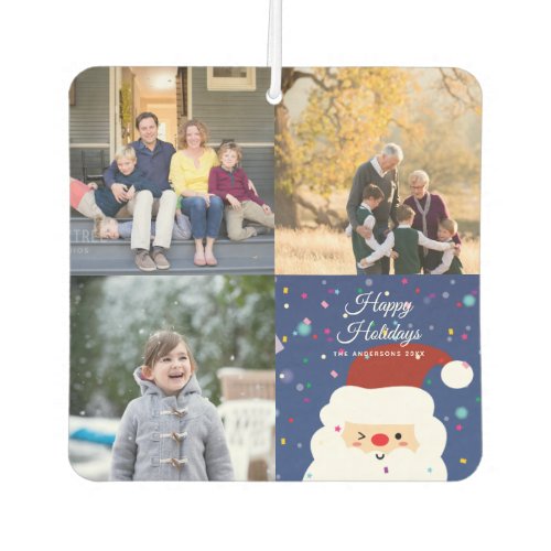 Christmas Santa Cute Family Photo Collage Holiday Air Freshener