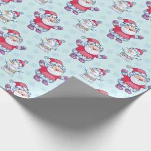 Christmas Santa Cute Gift Pattern For Kids Wrapping Paper