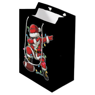 Christmas Santa Dabbing Footballer Xmas Football Medium Gift Bag