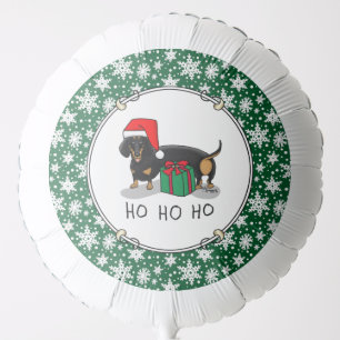 Christmas Santa Dachshund (S black & tan) Funny Balloon