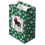 Christmas Santa Dachshund (S black &amp; tan) Funny Medium Gift Bag