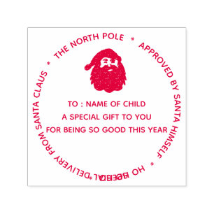 Christmas Santa Delivery North Pole   round Self-inking Stamp