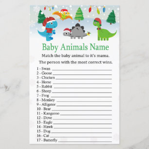 Christmas Santa dinosaur Baby Animals Name Game