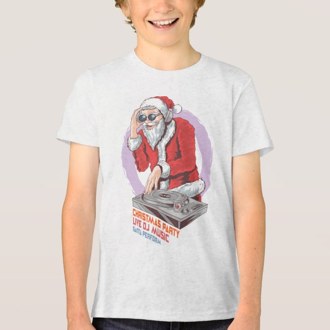 Christmas Santa DJ | Holidays Tri-Blend Shirt (Front)