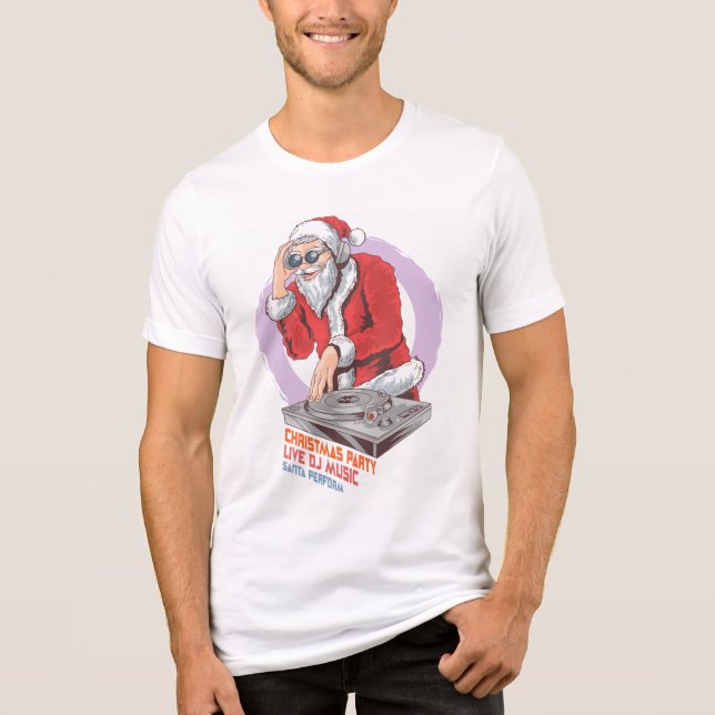 Christmas Santa DJ | Holidays Tri-Blend Shirt (Front)