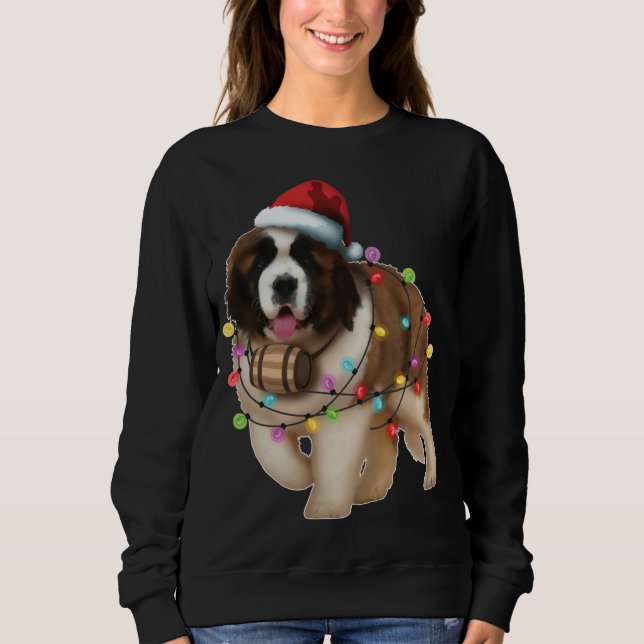 Christmas Santa Dog, St. Bernard, Saint Xmas, Dog  Sweatshirt (Front)