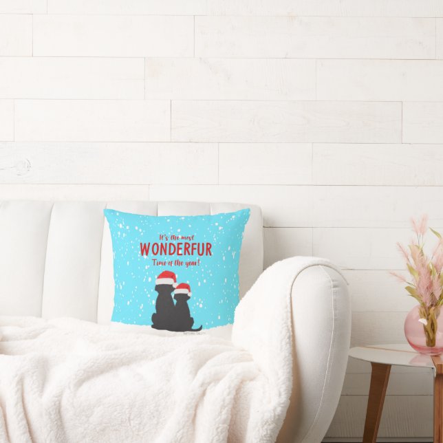 Christmas Santa Dogs Throw Pillow (Couch)