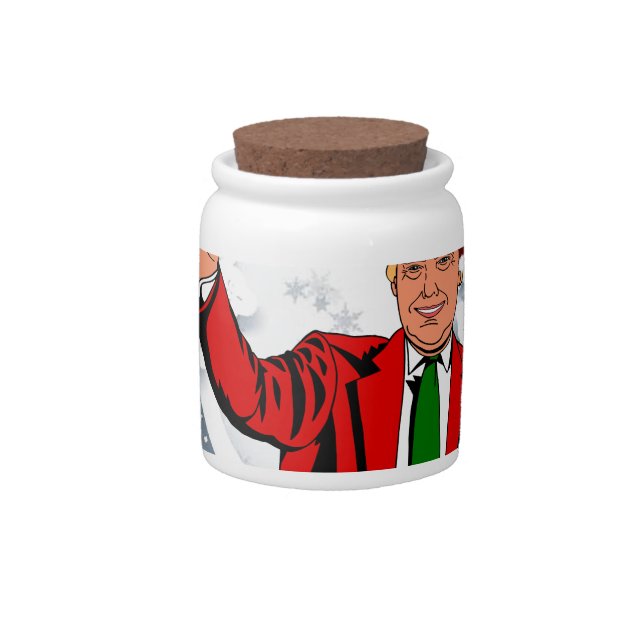 christmas santa donald trump candy jar (Front)