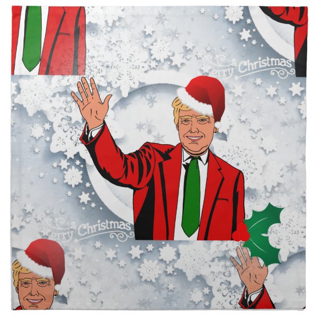 christmas santa donald trump napkin (Front)