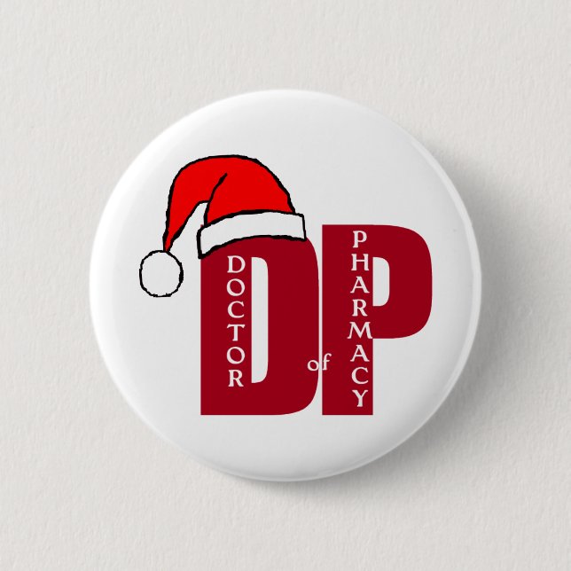 CHRISTMAS SANTA DP - DOCTOR OF PHARMACY PINBACK BUTTON (Front)