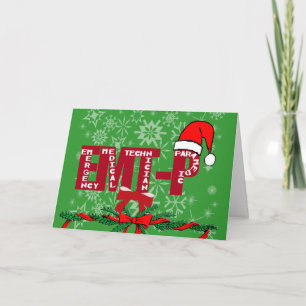 Christmas Santa EMT-P  Paramedic Holiday Card