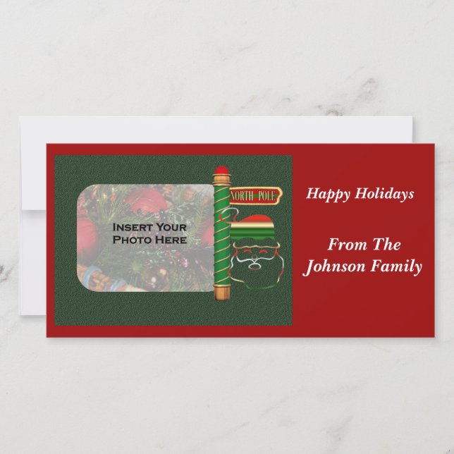 Christmas Santa Face Holiday Photo Card (Front)