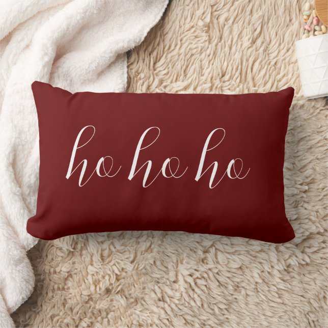 Christmas Santa Famous Script Ho Ho Ho  Lumbar Pillow (Blanket)