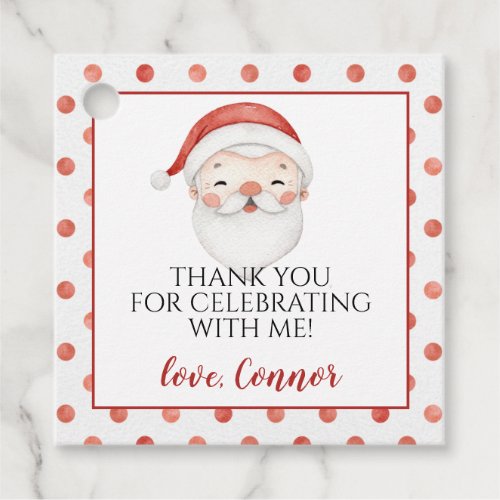 Christmas Santa First Birthday Favor Tags