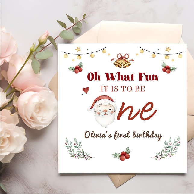 Christmas Santa First Birthday Napkins (Creator Uploaded)