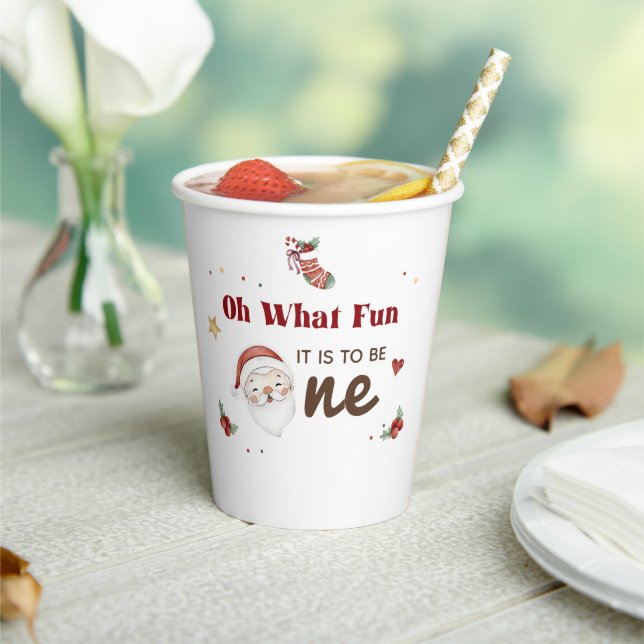 Christmas Santa First Birthday Paper cup (Insitu)