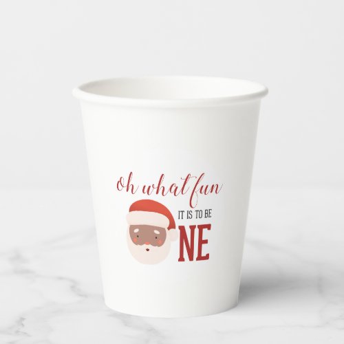 Christmas Santa First Birthday Paper Cups