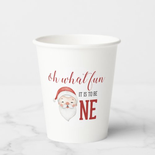 Christmas Santa First Birthday Paper Cups
