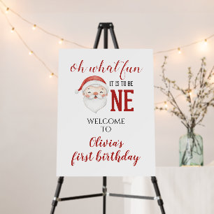 Christmas Santa First Birthday Welcome Foam Board