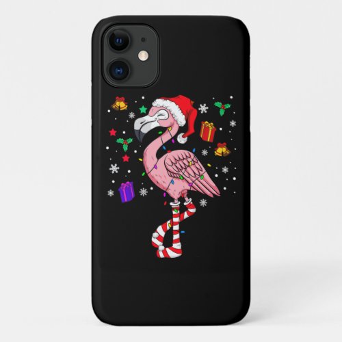 Christmas Santa Flamingo Lover Funny Classic iPhone 11 Case