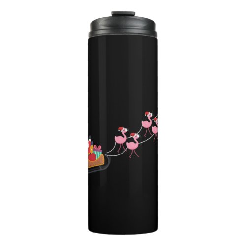 Christmas Santa Flamingo Thermal Tumbler