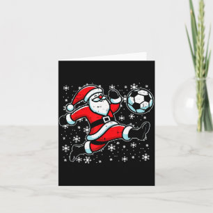 Christmas Santa Football Kick Xmas Soccer Men Boys Card