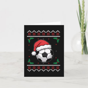 Christmas Santa Football Xmas Ugly Soccer Boys Kid Card