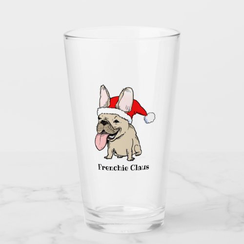 Christmas Santa French Bulldog with Custom Text Glass