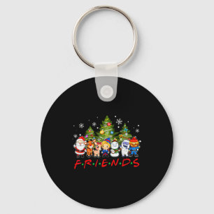 Christmas Santa Friends Rudolph Snowman Family Xma Keychain