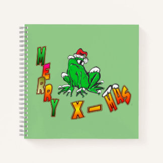 Christmas Santa Frog Merry Christmas Notebook