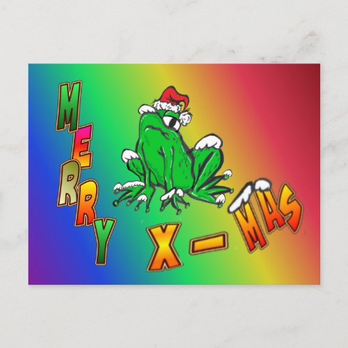 Christmas Santa Frog Merry Christmas Postcard