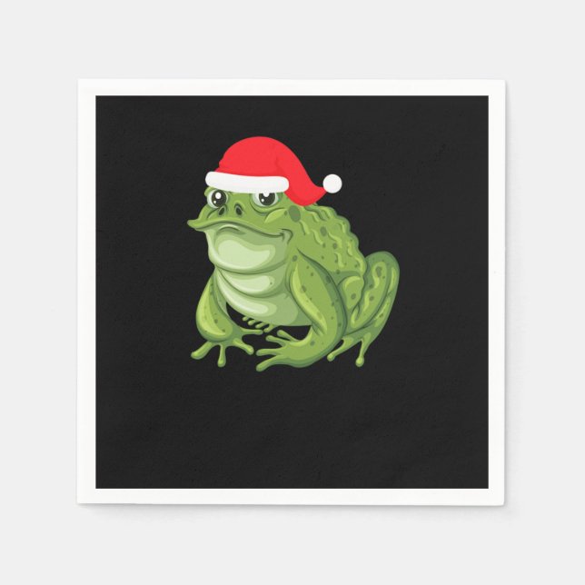 Christmas Santa Frog Napkins (Front)