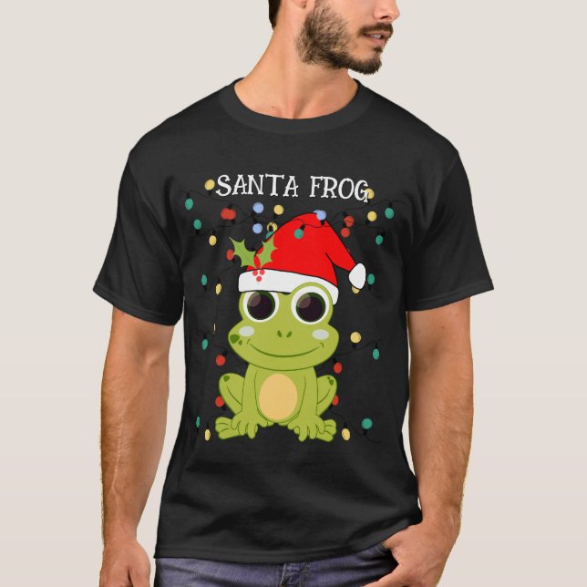 Christmas SANTA FROG Unisex T-Shirt (Front)