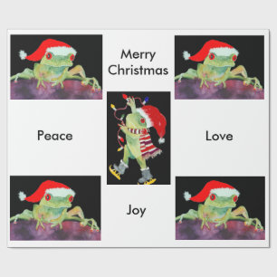 Christmas Santa Frog Wrapping Papper Wrapping Paper