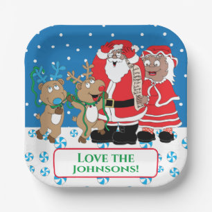 Christmas Santa Fun Paper Plates