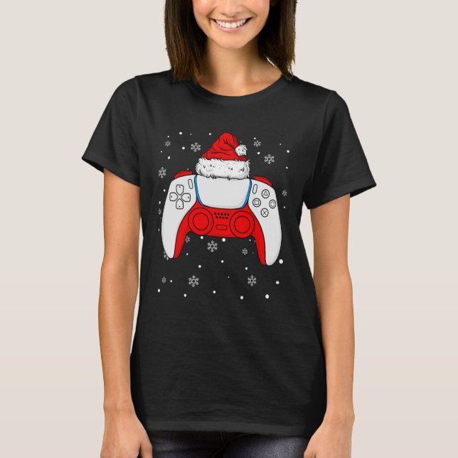 Christmas Santa Gamer Controller Boys Kids Teens G T-Shirt (Front)