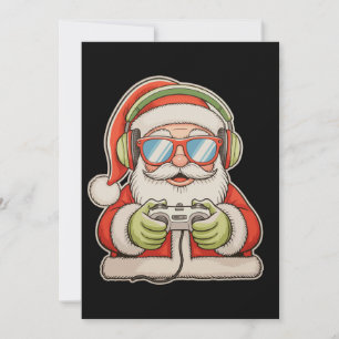 Christmas Santa Gamer Gaming Video Games Xmas Holiday Card