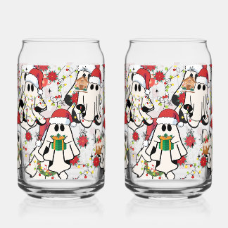 Christmas Santa Ghost Glass Cups