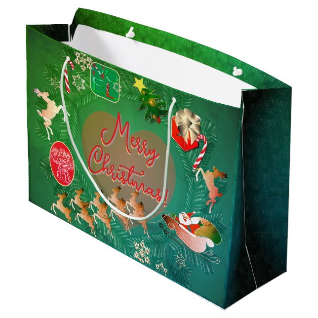Christmas Santa Gift Bag (Back Angled)