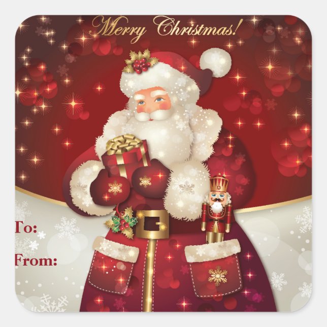 Christmas Santa Gift Tag Stickers (Front)