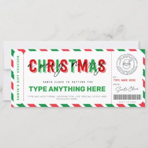 Christmas Santa Gift Voucher Template for kids